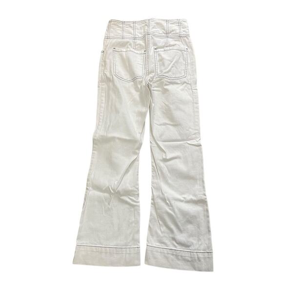 Ulla Johnson “Ellis” Jean, High Waist Cropped Flared Button Front Ecru 25 - Picture 8 of 13